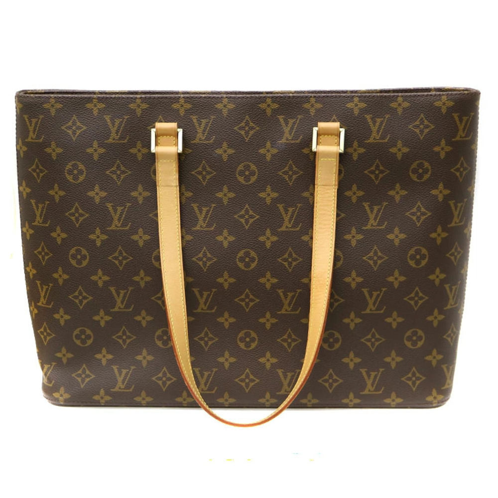 LOUIS VUITTON Luco Shoulder Bag Monogram Canvas Tote Brown LV